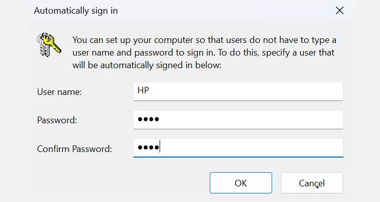 Cách tự động đăng nhập vào tài khoản người dùng trên Windows 11/10