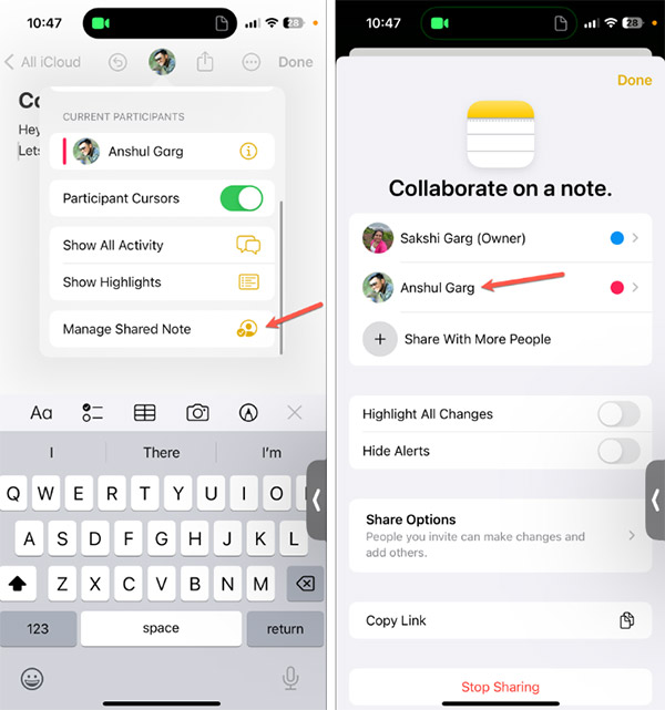 Quản lý cộng tác trên FaceTime