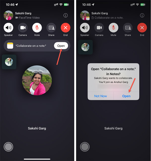 Mở ghi chú cộng tác qua FaceTime