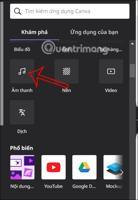 Âm thanh trên Canva 