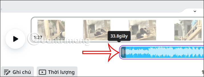 Điều chỉnh bài hát chèn vào video trên Canva 