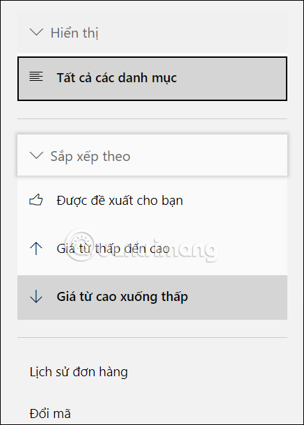 Lọc ưu đãi trên Microsoft Rewards