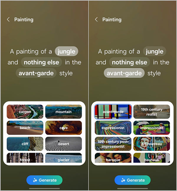Nội dung tạo hình nền AI trên Samsung