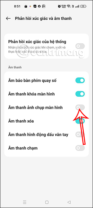 Tắt chụp ảnh màn hình Oppo