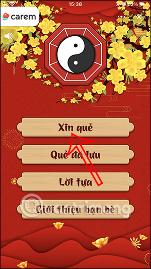 Xin quẻ trên Zalo