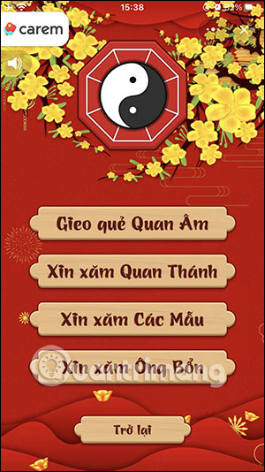Chọn quẻ muốn xin