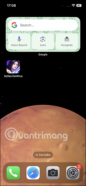 Theme tiện ích Google trên iPhone