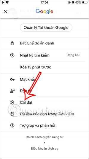 Cài đặt Google trên iPhone