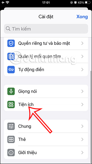 Chỉnh tiện ích Google trên iPhone