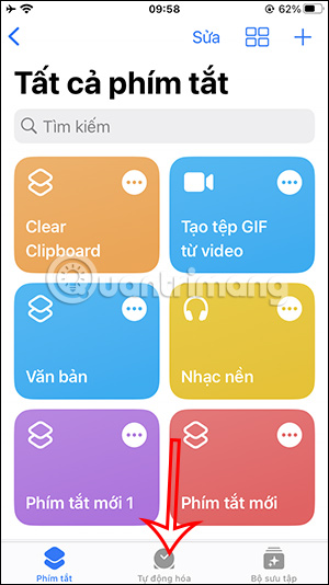 Tự động hóa trên Phím tắt