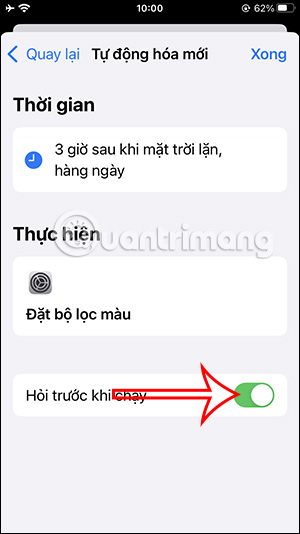 Tắt không hỏi khi chạy