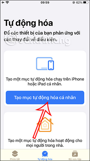 Tạo tự động hóa cá nhân trên iPhone