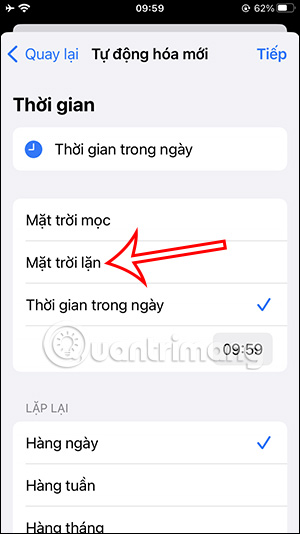 Chọn Mặt trời lặn