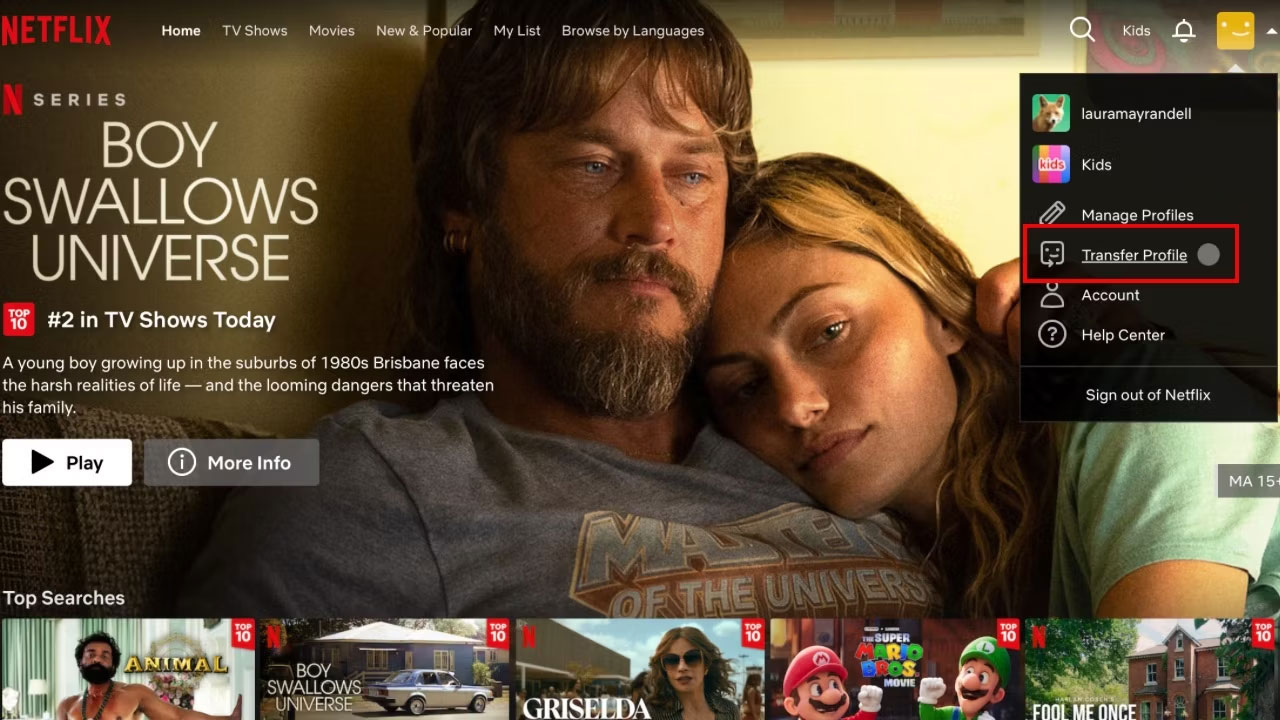 Tính năng Transfer Profile trên Netflix