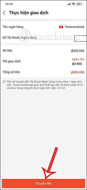 Rút tiền từ ShopeePay về ngân hàng 