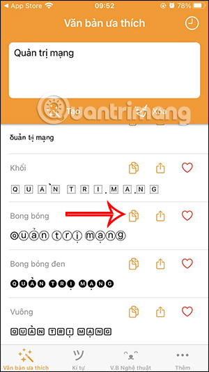 Copy tin nhắn nghệ thuật WhatsApp