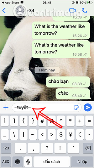 Chữ gạch chân WhatsApp