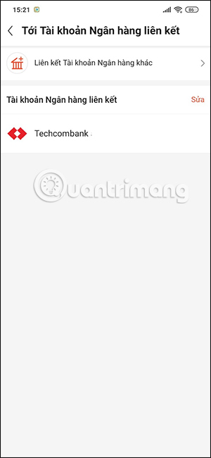 Chọn ngân hàng liên kết ShopeePay