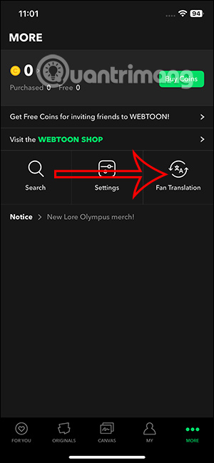 Mục fan dịch truyện trên Naver Webtoon