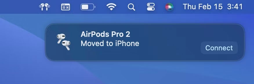 AirPods Pro nhắc kết nối với máy Mac