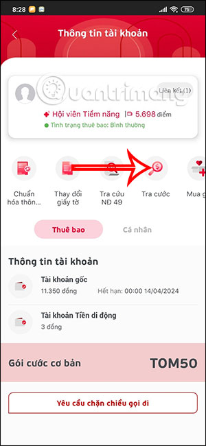 Tra cước Viettel