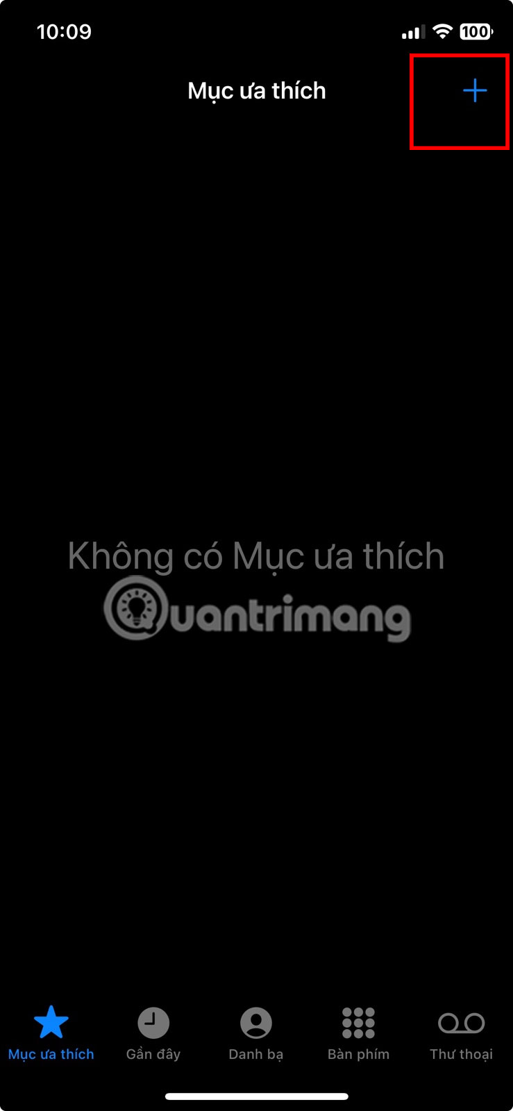 Nhấn vào biểu tượng Dấu cộng