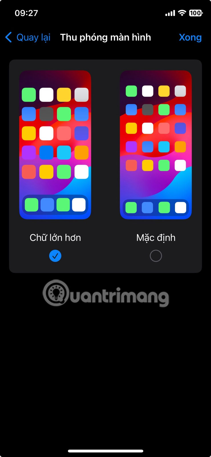 Chọn Chữ lớn hơn