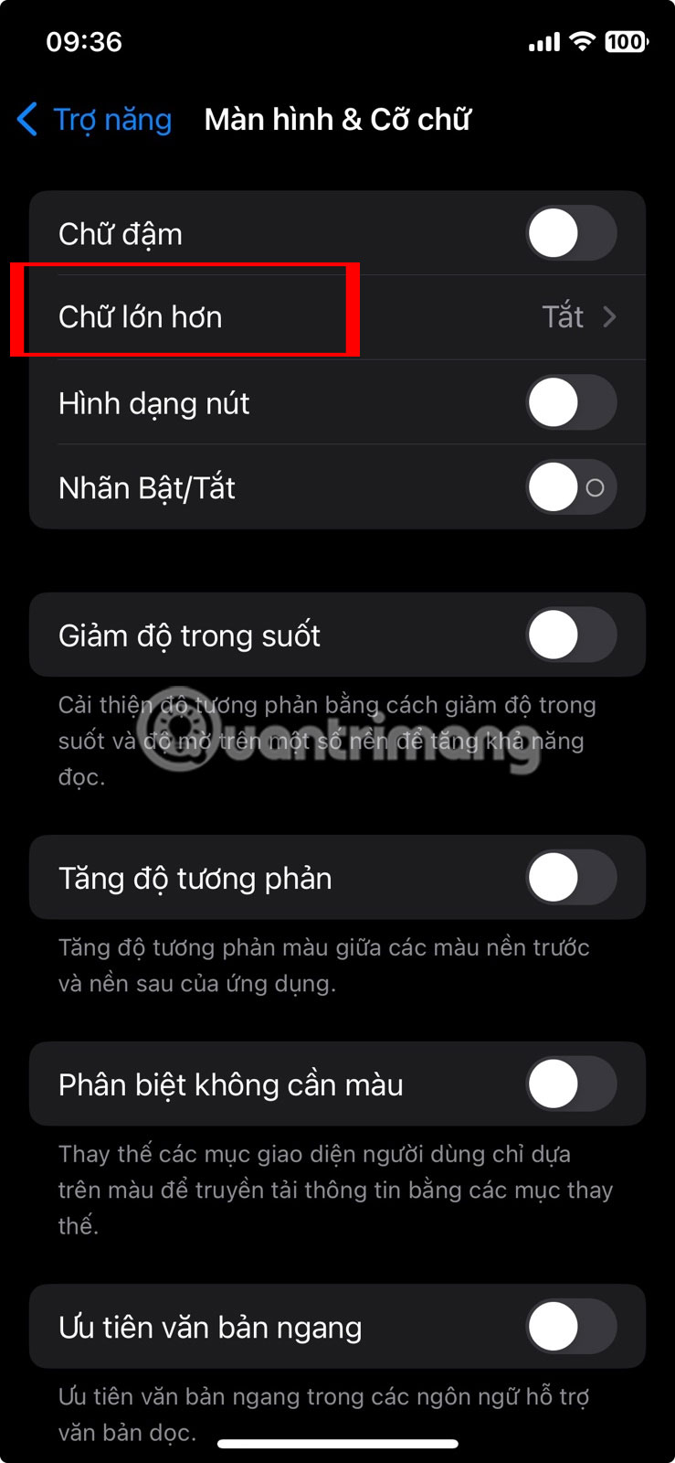 Chọn Chữ lớn hơn