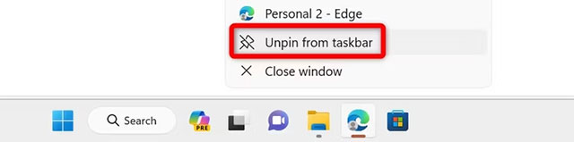 'Unpin From Taskbar'