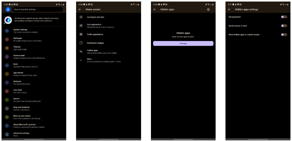 Sử dụng Microsoft Launcher để ẩn ứng dụng
