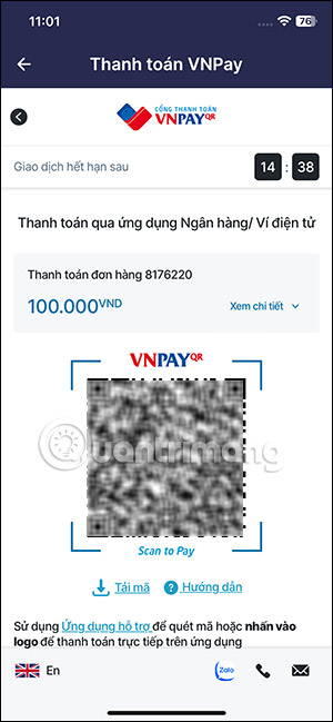 Thanh toán vé xem phim mã QR