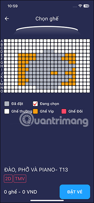 Chọn ghế xem phim rạp Quốc gia