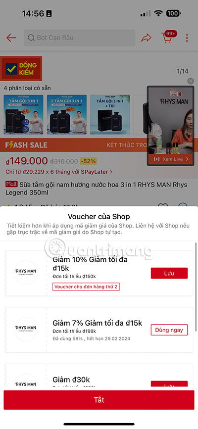 cach san ma giam gia shopee