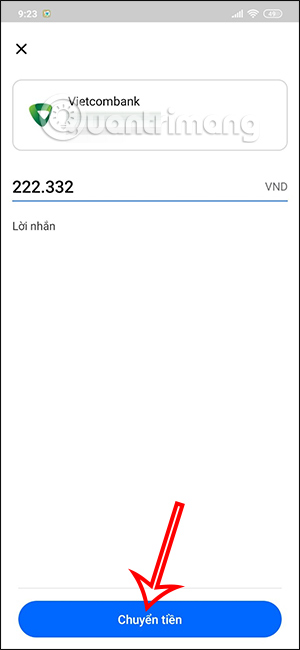 Chuyển tiền trên Zalo