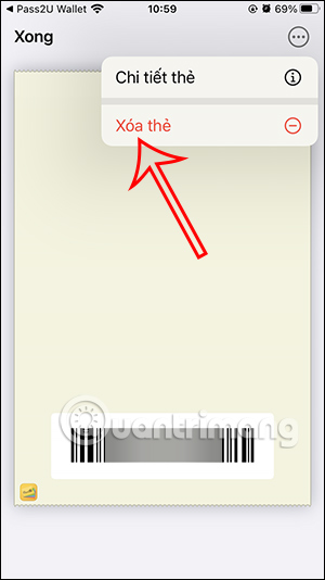 Xóa thẻ lưu trong Apple Wallet