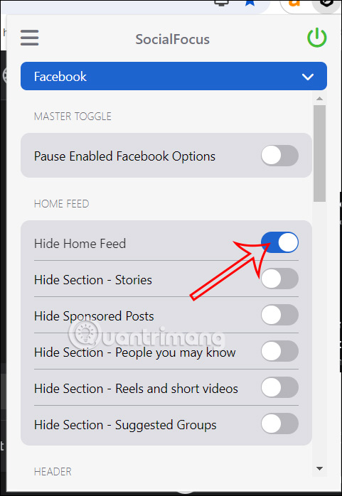 Kích hoạt ẩn News Feed Facebook