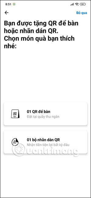 Mã QR cho cửa hàng trên Techcombank Mobile
