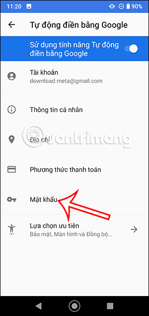 Xem mật khẩu lưu trên Google