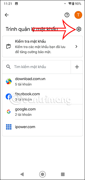 Cài đặt trình quản lý mật khẩu trên Google