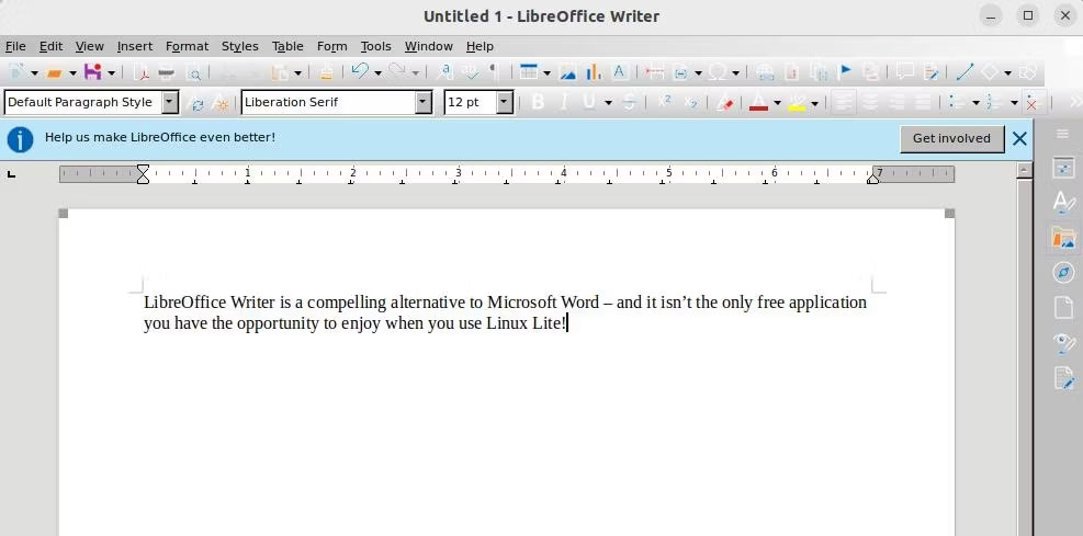 Tạo một tài liệu trong Libreoffice Writer