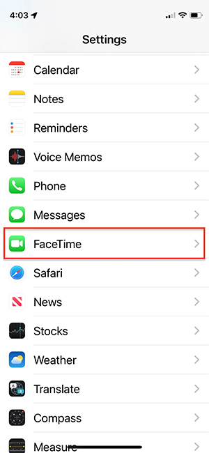 Chỉnh Face Time trên iPhone 