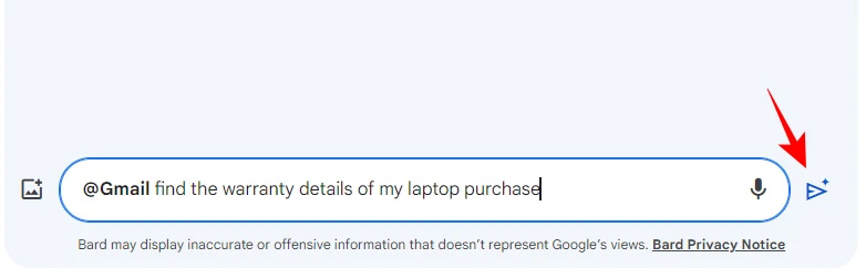 Nhập nội dung email muốn tìm kiếm trên Gemini