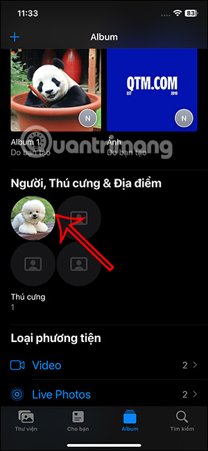 Album người & thú cưng địa điểm