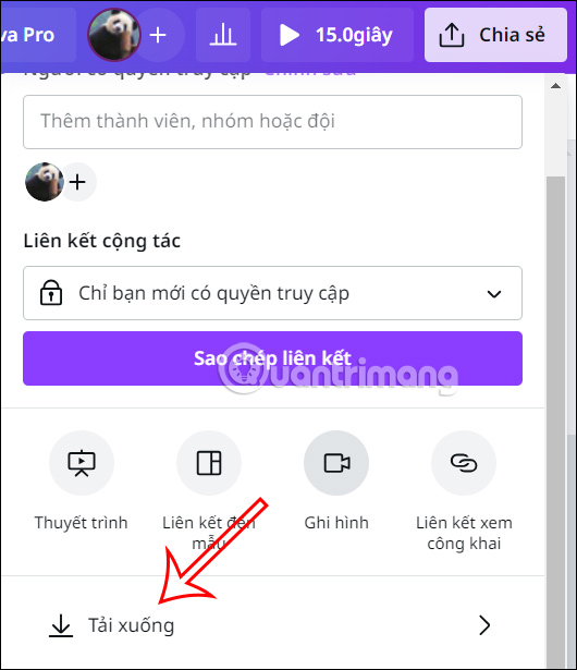 Tải ảnh trên Canva