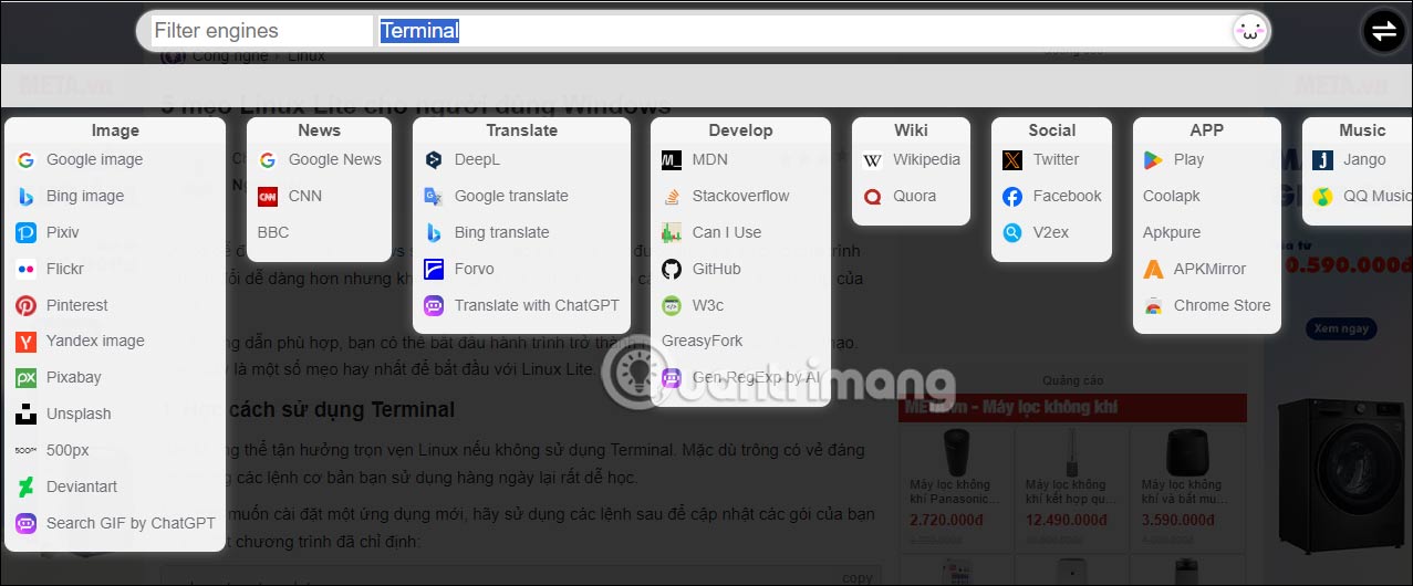 Dịch vụ tìm kiếm trên SearchJumper