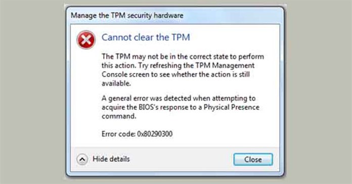 Cách sửa lỗi 0x80290300: Cannot clear TPM in BIOS 