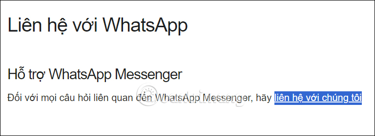 Liên hệ đội ngũ WhatsApp qua email