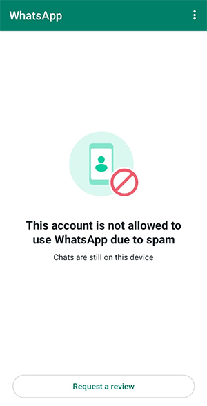 Gửi yêu cầu xem xét tài khoản WhatsApp