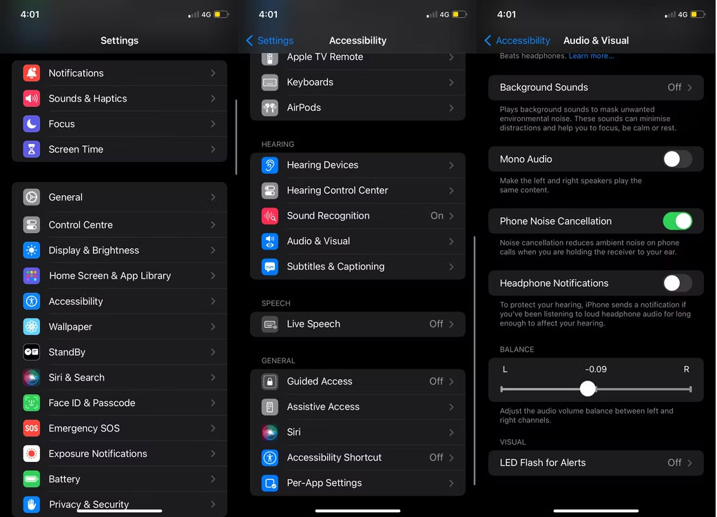 Điều chỉnh cân bằng âm thanh