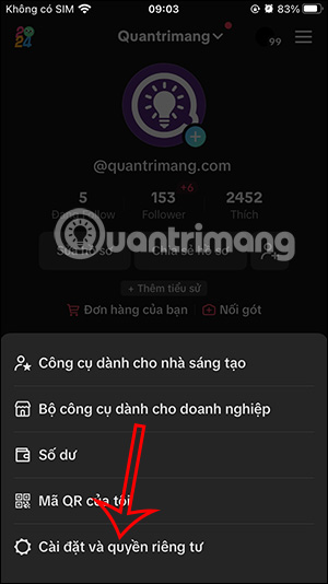 Cài đặt TikTok